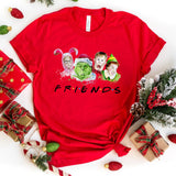 T-Shirt-Christmas Favorite Friends T-Shirt-S-Red-Jack N Roy