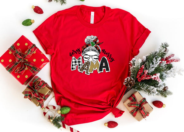 T-Shirt-Christmas Mama T-Shirt-S-Red-Jack N Roy