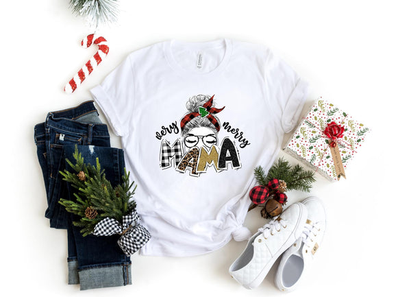 T-Shirt-Christmas Mama T-Shirt-S-White-Jack N Roy