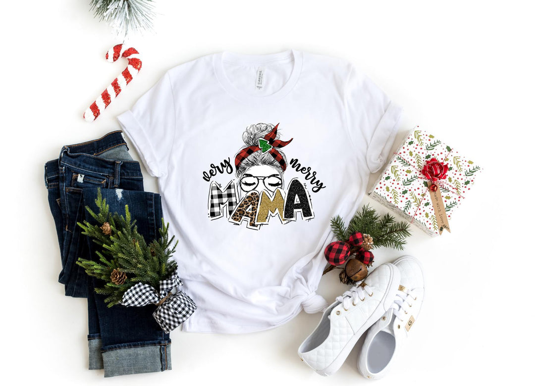 Shirts & Tops-Christmas Mama T-Shirt-S-White-Jack N Roy