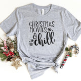T-Shirt-Christmas Movies & Chill T-Shirt-S-Athletic Heather-Jack N Roy