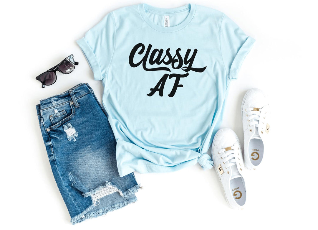 Shirts & Tops-Classy AF T-Shirt-S-Heather Ice Blue-Jack N Roy