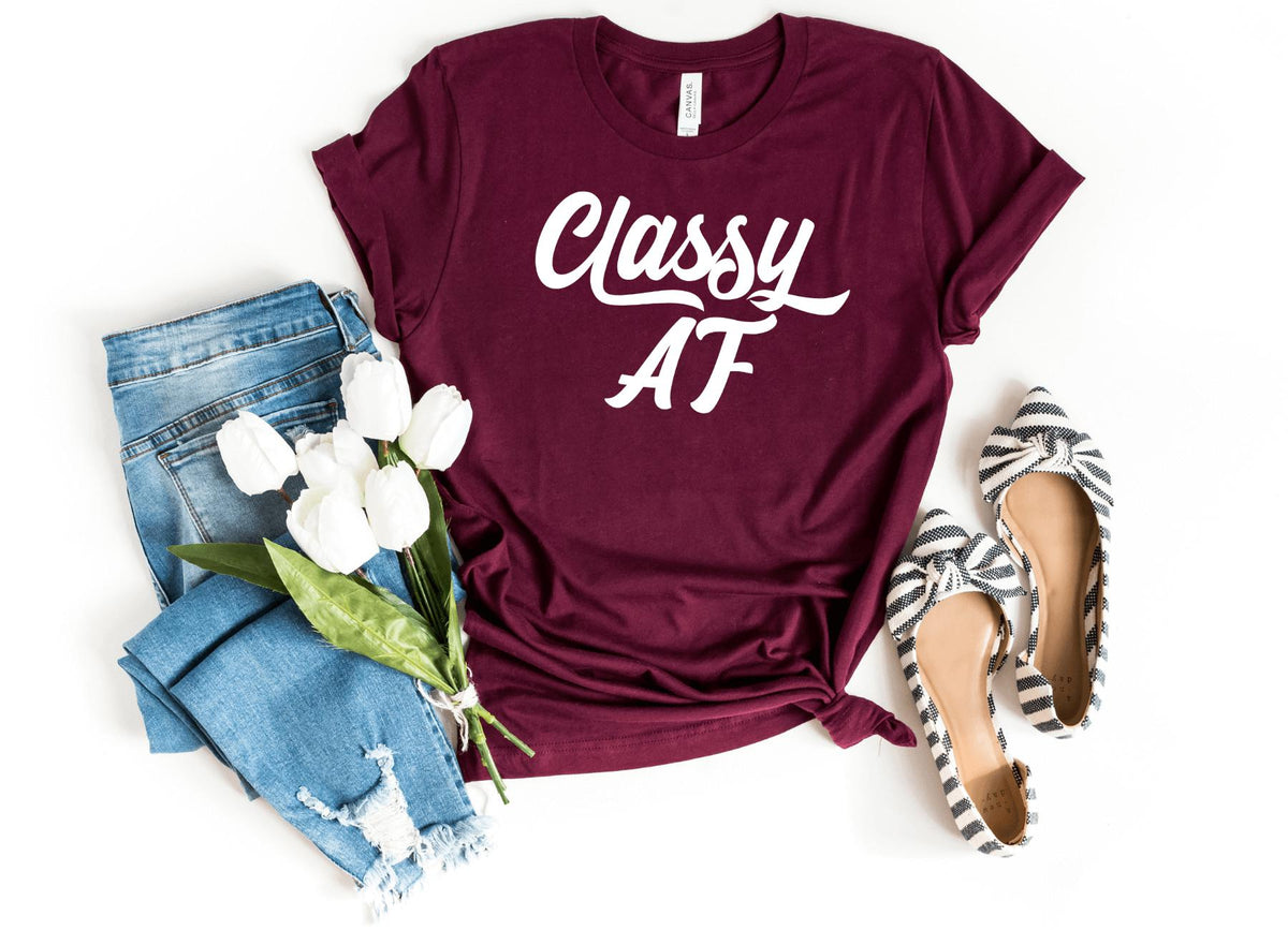 T-Shirt-Classy AF T-Shirt-S-Maroon-Jack N Roy