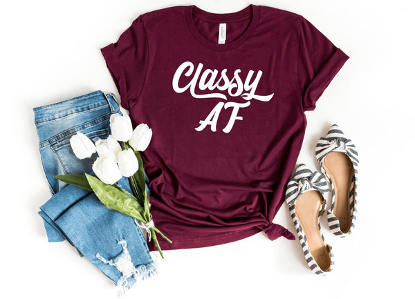 T-Shirt-Classy AF T-Shirt-S-Maroon-Jack N Roy
