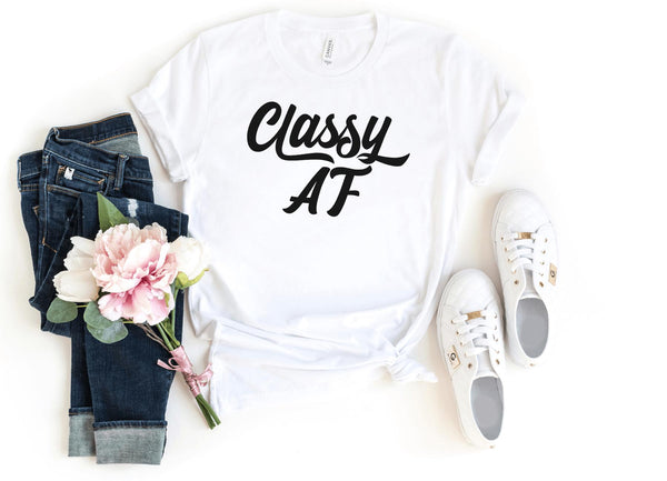 T-Shirt-Classy AF T-Shirt-S-White-Jack N Roy