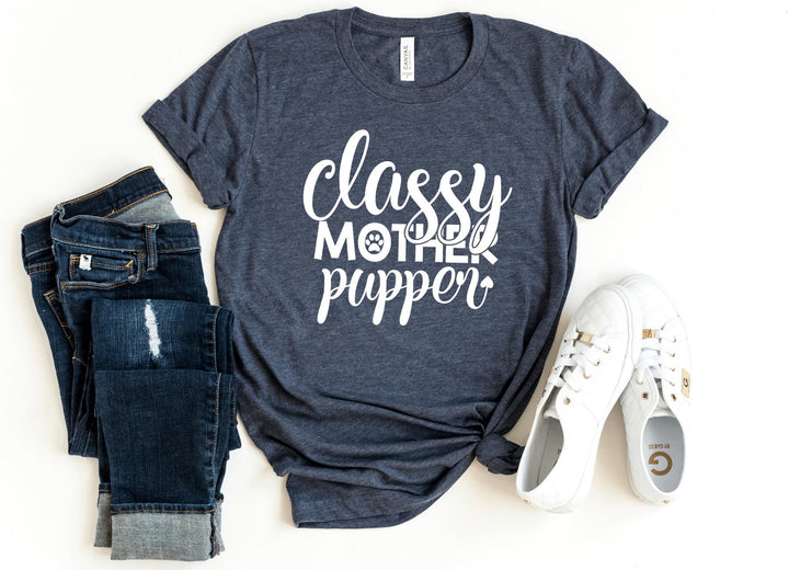 Shirts & Tops-Classy Mother Pupper T-Shirt-S-Heather Navy-Jack N Roy