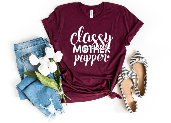 Shirts & Tops-Classy Mother Pupper T-Shirt-S-Maroon-Jack N Roy