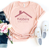 T-Shirt-Coffee, Mascara, Real Estate T-Shirt-S-Heather Peach-Jack N Roy