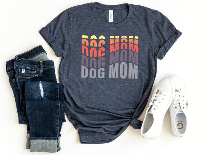 Shirts & Tops-Colorful Dog Mom T-Shirt-S-Heather Navy-Jack N Roy