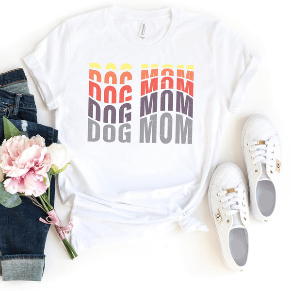 T-Shirt-Colorful Dog Mom T-Shirt-S-White-Jack N Roy