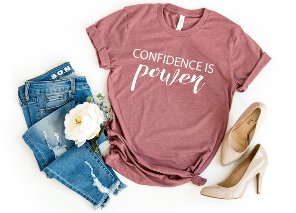 T-Shirt-Confidence is power T-Shirt-S-Heather Mauve-Jack N Roy