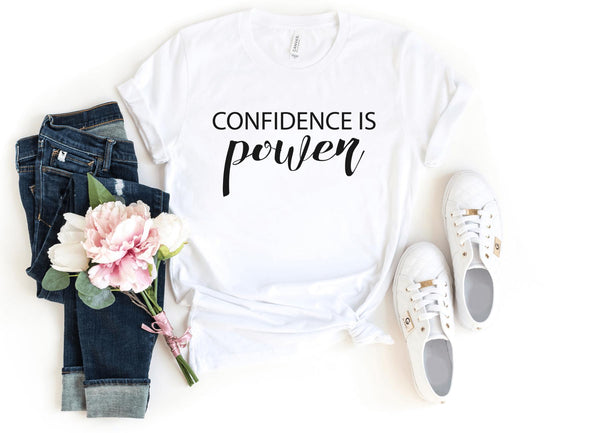 T-Shirt-Confidence is power T-Shirt-S-White-Jack N Roy