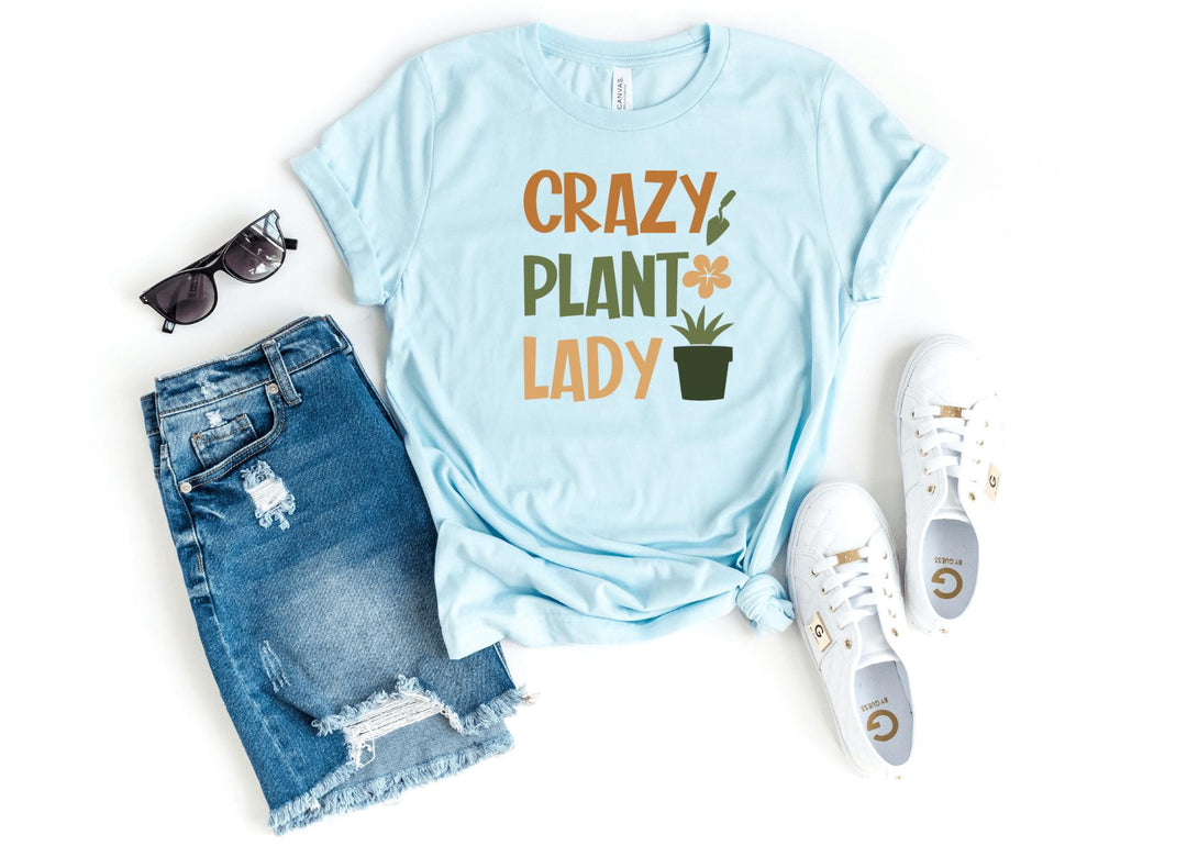 Shirts & Tops-Crazy Plant Lady T-Shirt-S-Heather Ice Blue-Jack N Roy