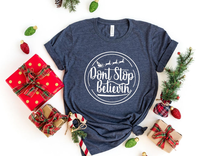 Shirts & Tops-Don't Stop Believin' T-Shirt-S-Heather Navy-Jack N Roy