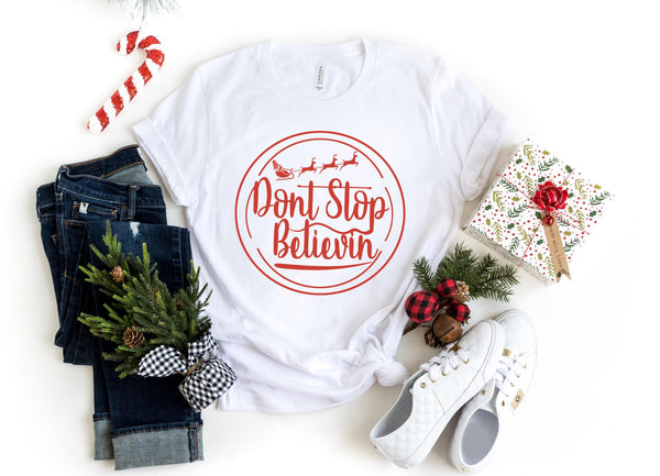 T-Shirt-Don't Stop Believin' T-Shirt-S-White-Jack N Roy