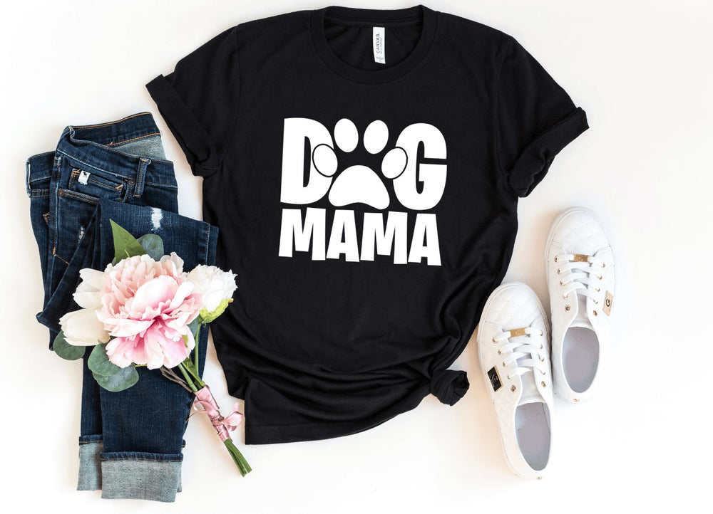 Shirts & Tops-Dog Mama T-Shirt-S-Black-Jack N Roy