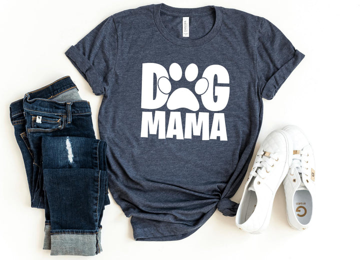 Shirts & Tops-Dog Mama T-Shirt-S-Heather Navy-Jack N Roy