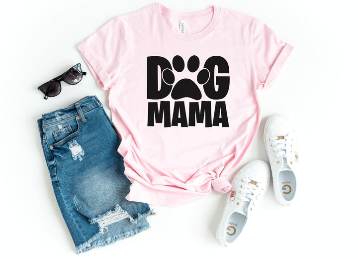 Shirts & Tops-Dog Mama T-Shirt-S-Pink-Jack N Roy