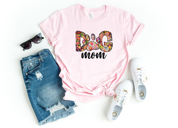 Shirts & Tops-Dog Mom (Paisley Design) T-Shirt-S-Pink-Jack N Roy