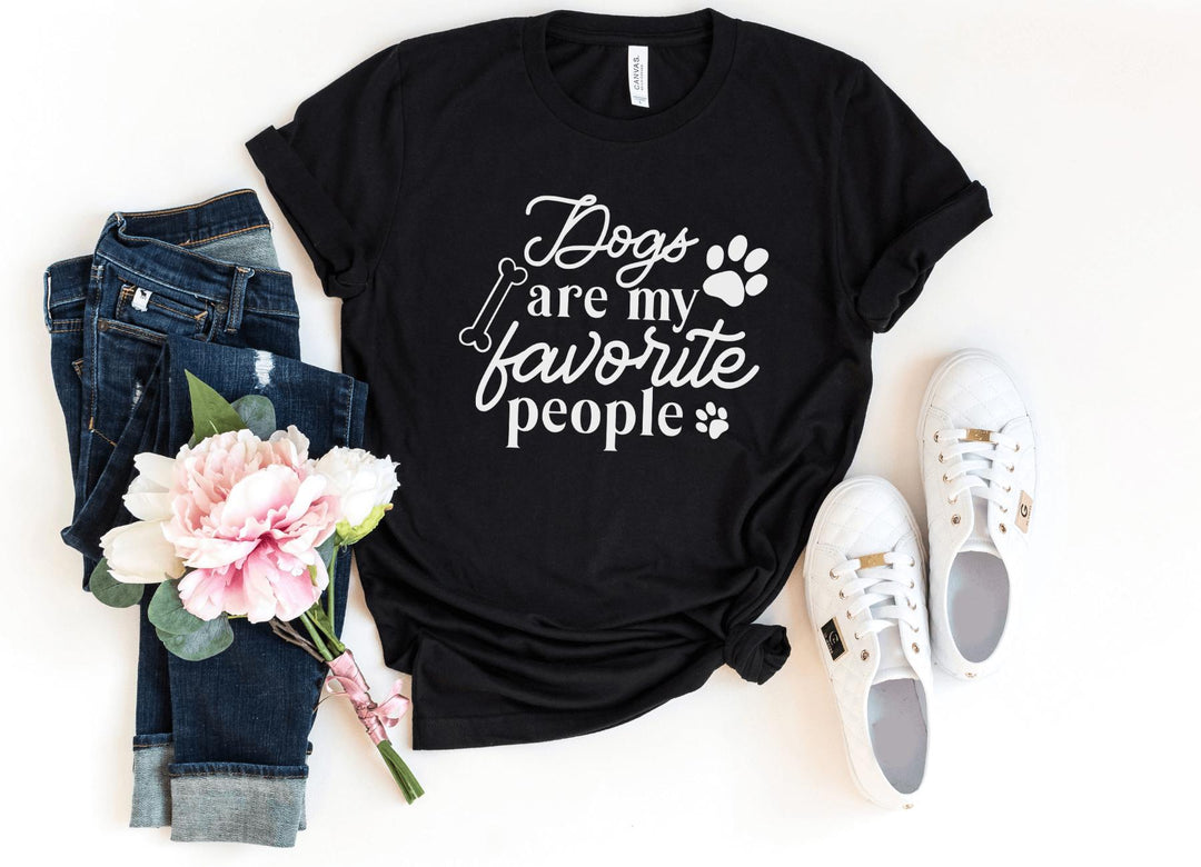 Shirts & Tops-Dogs Are My Fav People T-Shirt-S-Black-Jack N Roy
