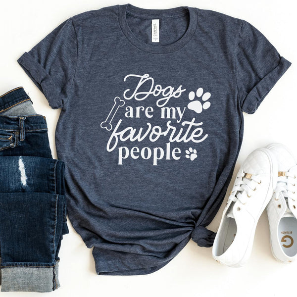 T-Shirt-Dogs Are My Fav People T-Shirt-S-Heather Navy-Jack N Roy