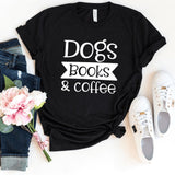 T-Shirt-Dogs Books & Coffee T-Shirt-S-Black-Jack N Roy