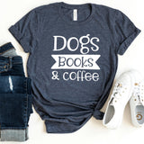 T-Shirt-Dogs Books & Coffee T-Shirt-S-Heather Navy-Jack N Roy