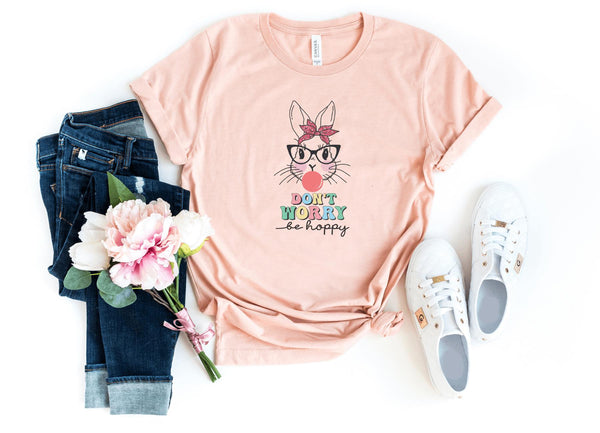 T-Shirt-Don't Worry Be Hoppy T-Shirt-S-Heather Peach-Jack N Roy