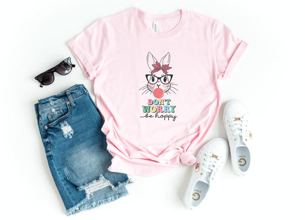 T-Shirt-Don't Worry Be Hoppy T-Shirt-S-Pink-Jack N Roy