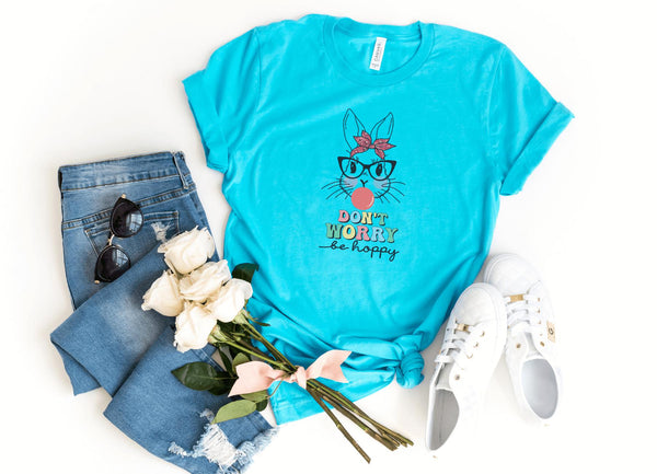 T-Shirt-Don't Worry Be Hoppy T-Shirt-S-Turquoise-Jack N Roy