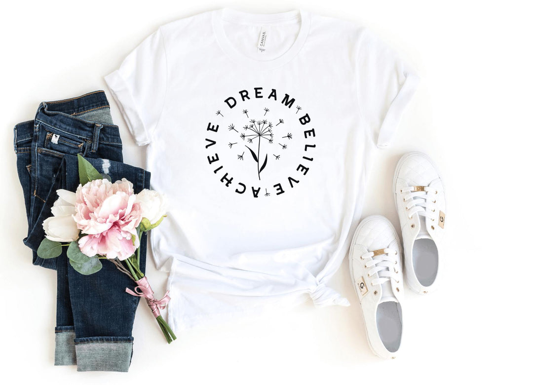 Shirts & Tops-Dream Believe Achieve T-Shirt-S-White-Jack N Roy
