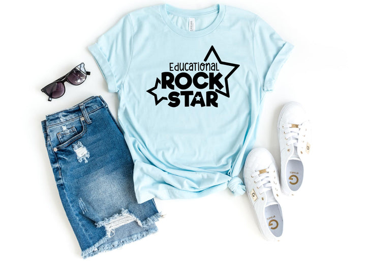 Shirts & Tops-Educational RockStar ★ T-Shirt-S-Heather Ice Blue-Jack N Roy