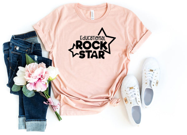 T-Shirt-Educational RockStar ★ T-Shirt-S-Heather Peach-Jack N Roy