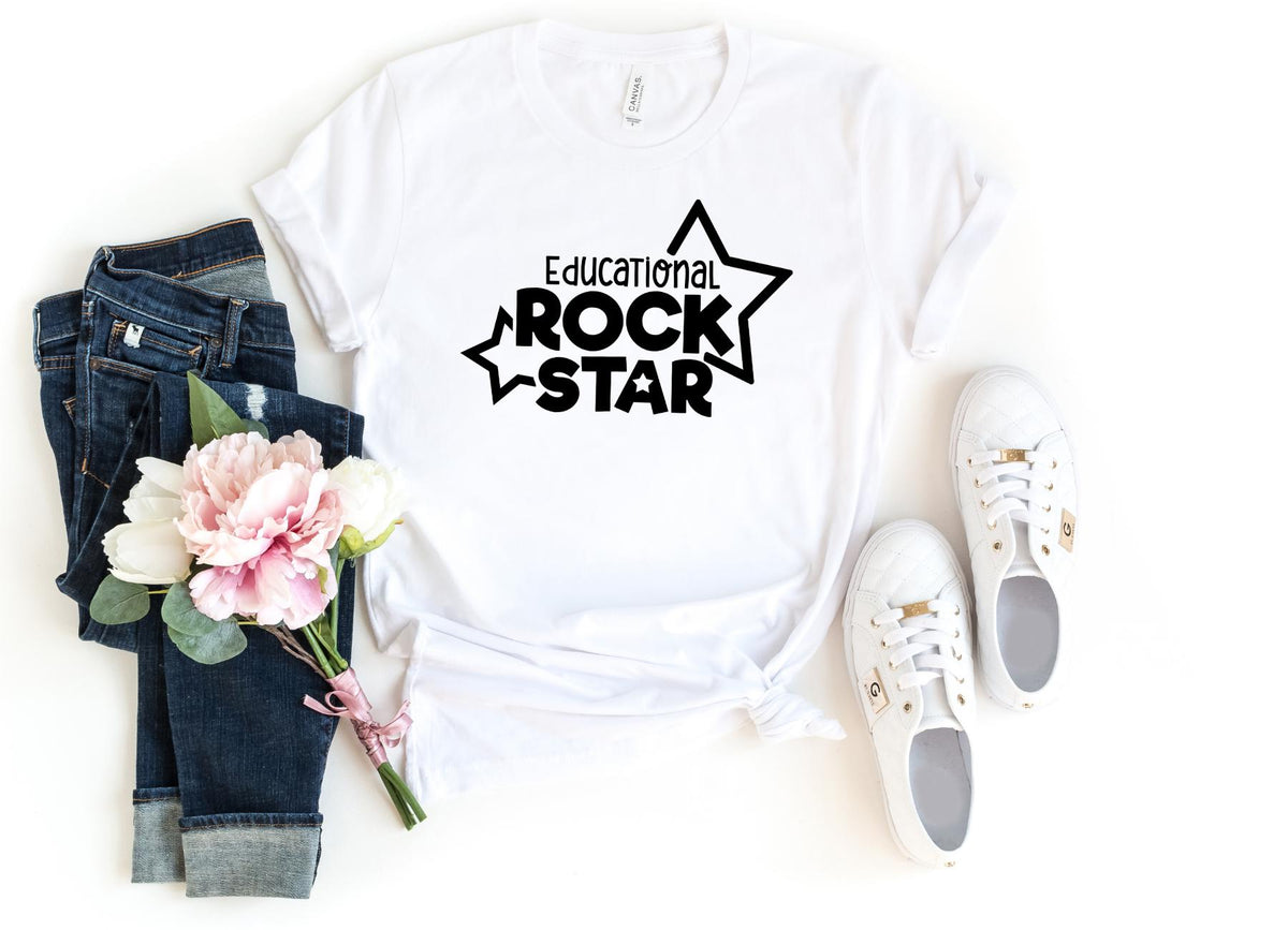 T-Shirt-Educational RockStar ★ T-Shirt-S-White-Jack N Roy
