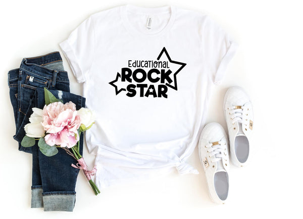 T-Shirt-Educational RockStar ★ T-Shirt-S-White-Jack N Roy