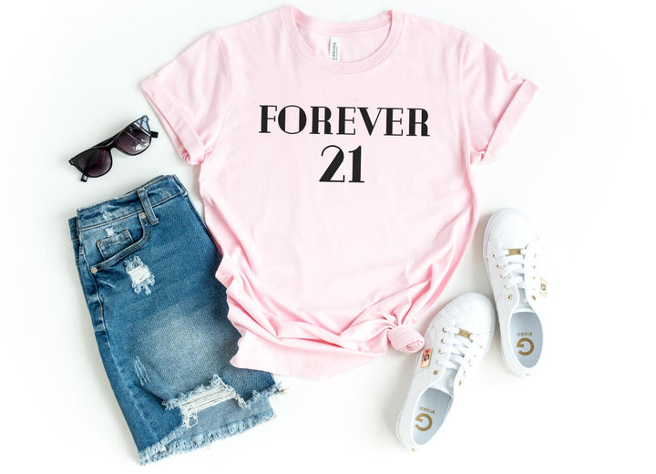 Shirts & Tops-FOREVER 21 T-Shirt-S-Pink-Jack N Roy