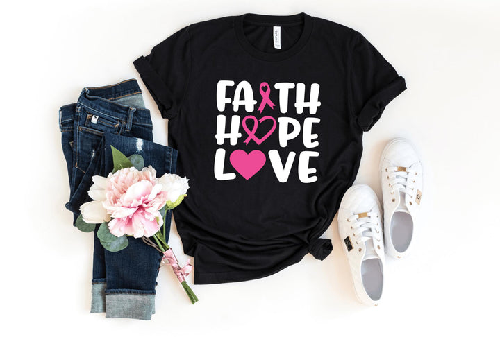 Shirts & Tops-Faith, Hope, Love T-Shirt 🎗️-S-Black-Jack N Roy