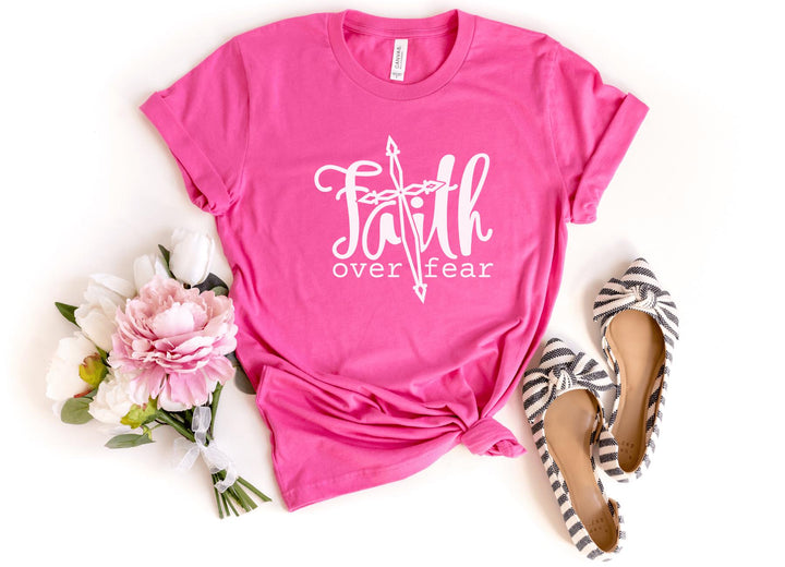Shirts & Tops-Faith Over Fear T-Shirt-S-Charity Pink-Jack N Roy