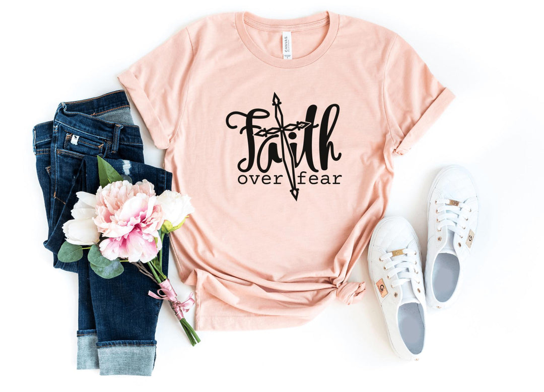 Shirts & Tops-Faith Over Fear T-Shirt-S-Heather Peach-Jack N Roy