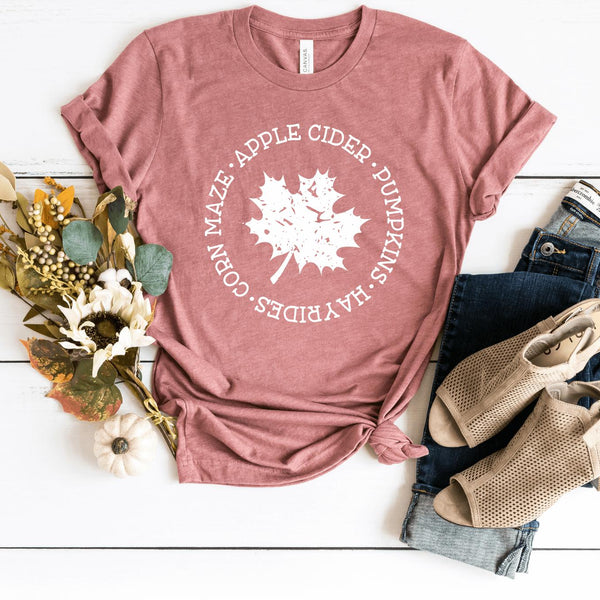 T-Shirt-Fall Leaf T-Shirt-S-Heather Mauve-Jack N Roy