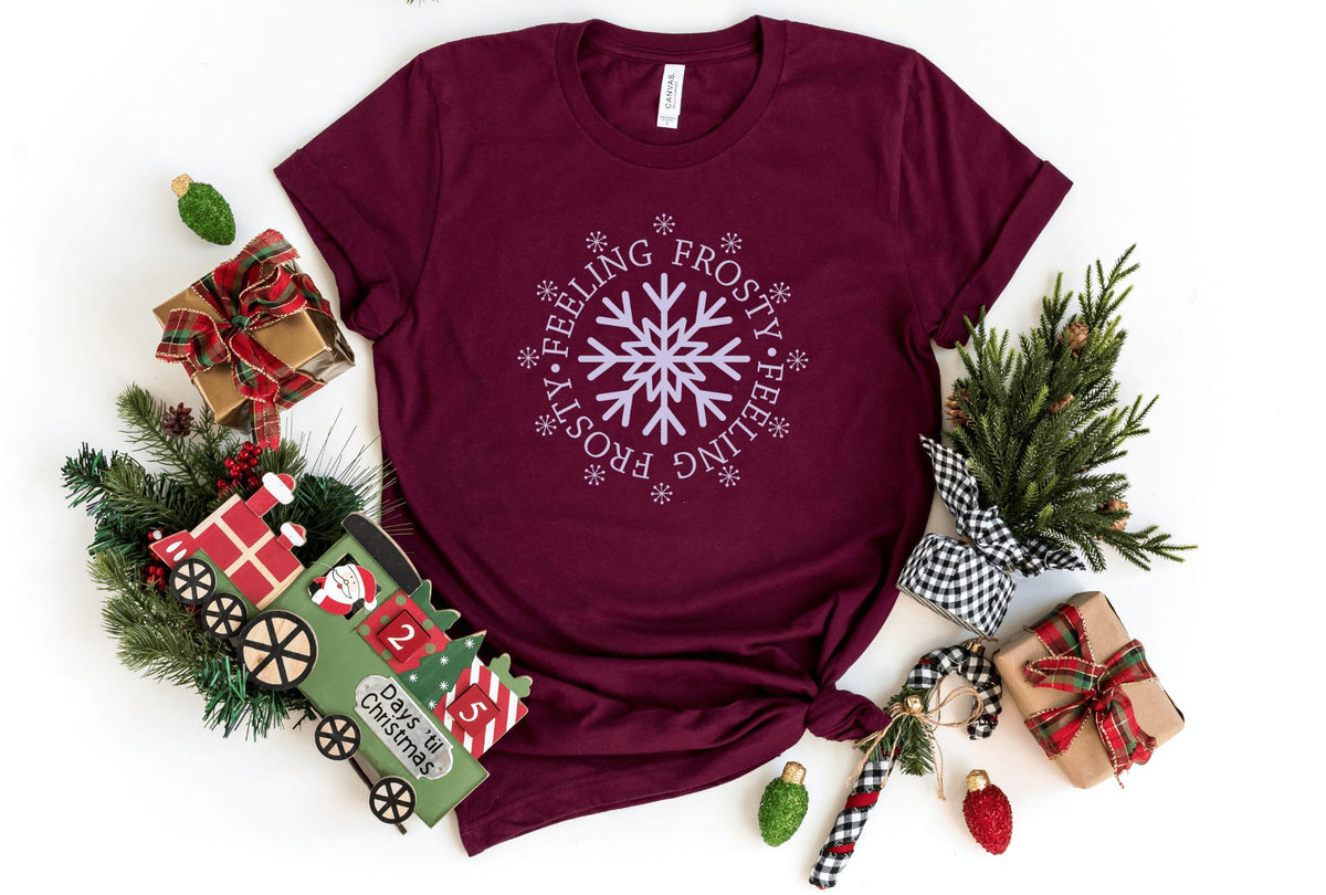 T-Shirt-Feeling Frosty T-Shirt-S-Maroon-Jack N Roy