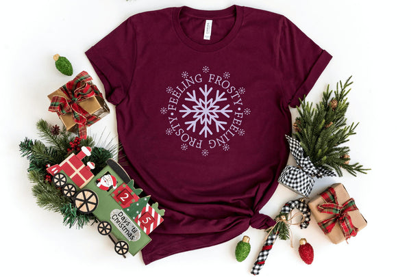 T-Shirt-Feeling Frosty T-Shirt-S-Maroon-Jack N Roy