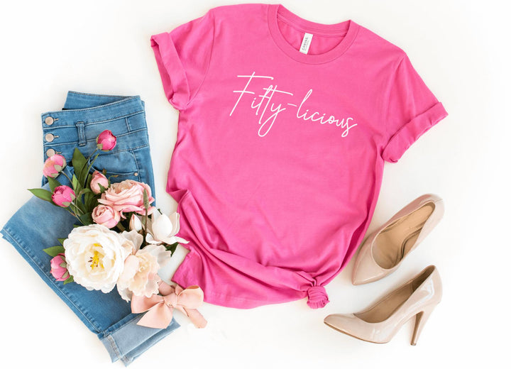 Shirts & Tops-Fifty-licious T-Shirt-S-Charity Pink-Jack N Roy