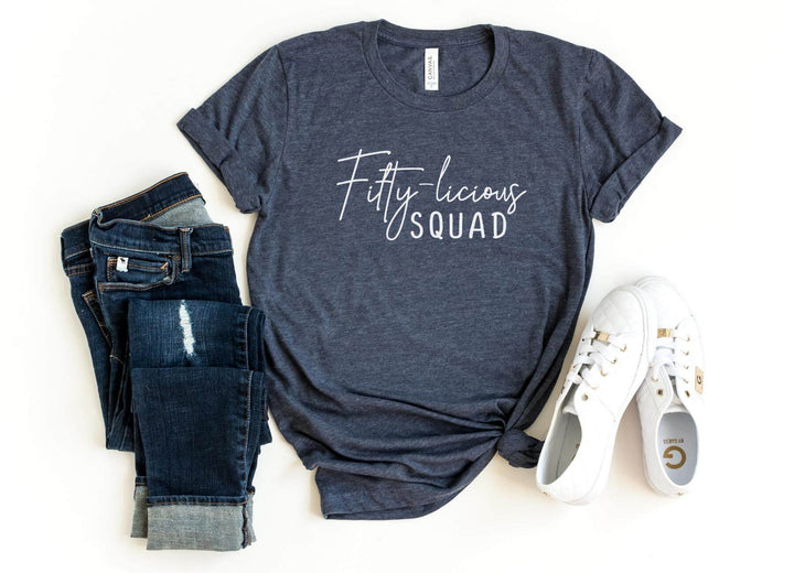 Shirts & Tops-Fiftylicious SQUAD T-Shirt-S-Heather Navy-Jack N Roy