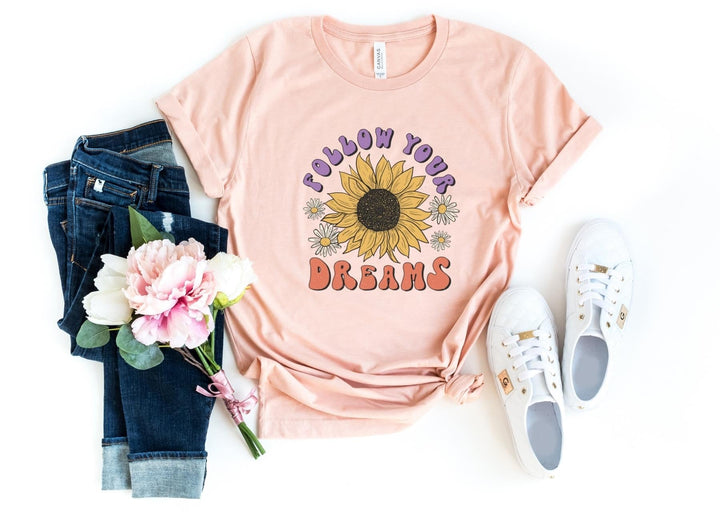 Shirts & Tops-Follow Your Dreams T-Shirt-S-Heather Peach-Jack N Roy