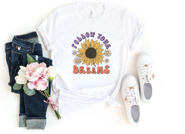 T-Shirt-Follow Your Dreams T-Shirt-S-White-Jack N Roy
