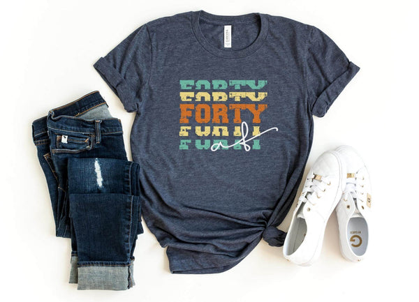 T-Shirt-Forty AF T-Shirt-S-Heather Navy-Jack N Roy