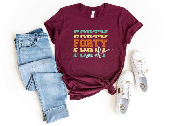 T-Shirt-Forty AF T-Shirt-S-Maroon-Jack N Roy