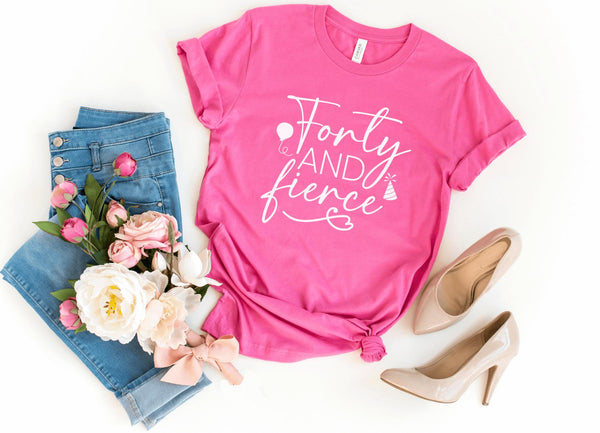 T-Shirt-Forty & Fierce T-Shirt-S-Charity Pink-Jack N Roy