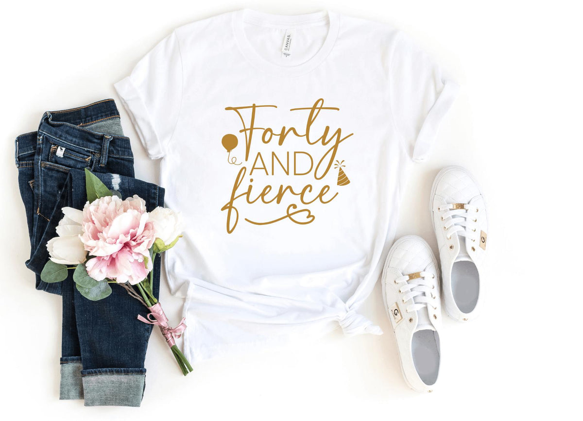 T-Shirt-Forty & Fierce T-Shirt-S-White-Jack N Roy